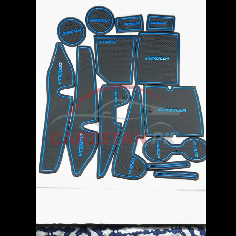 Toyota Corolla PVC Non-Slip Interior Protection Mats Blue 2014-25 2