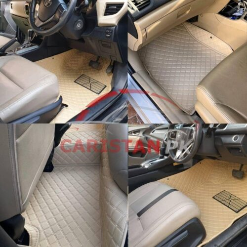 7D Floor Mats Beige With Beige Stitch