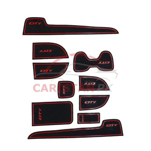 Honda City Non Slip Interior Protection Mats Red 2009-21 Model