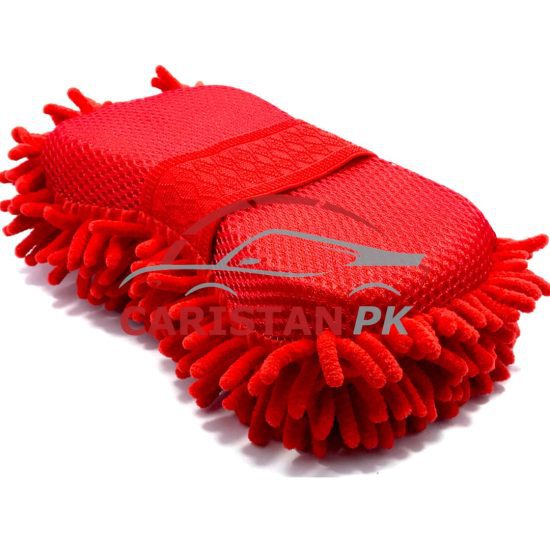 Car Cleaning Microfiber Wash Mitt Red 1