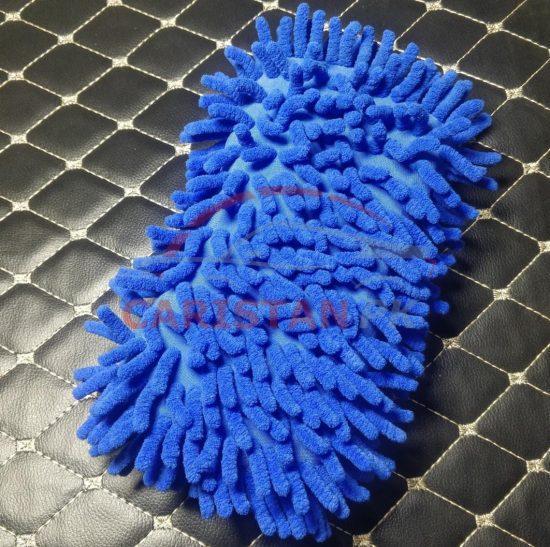 Car Cleaning Microfiber Wash Mitt Blue 1