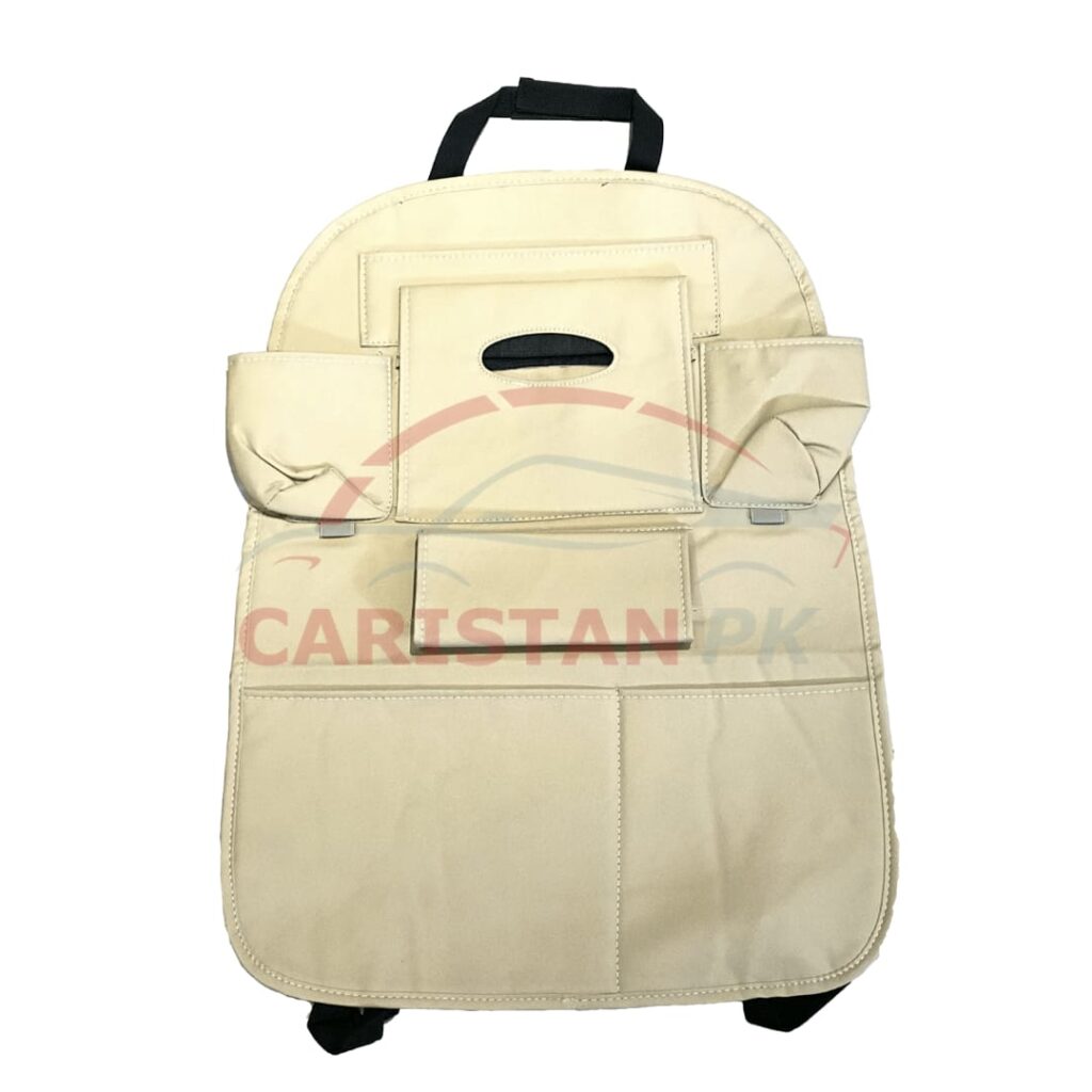 Car Back Seat Organizer Beige Premium Quality 1