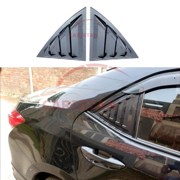 Toyota Corolla Quarter Glass Evo Louver Cover Vent Set Black 2014-24