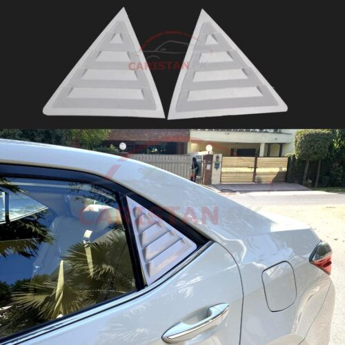 Toyota Corolla Quarter Glass Evo Louver Cover Vent Set White 2014-24