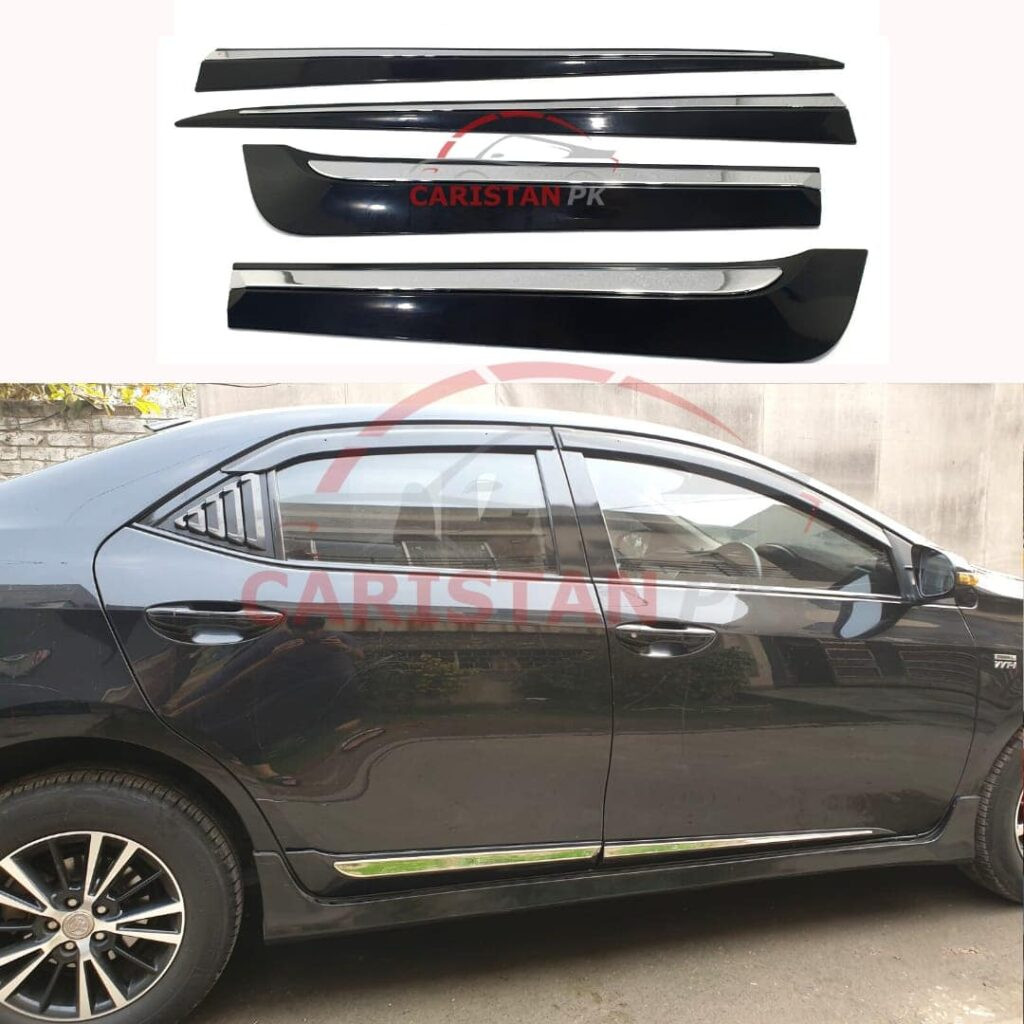 Toyota Corolla Chrome Door Moulding With Black Body Plastic 2014-24 Toyota Corolla Chrome Door Moulding With Black Body Plastic 2014-24