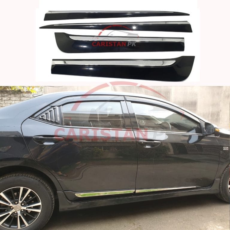 Toyota Corolla Chrome Door Moulding With Black Body Plastic 2014-24