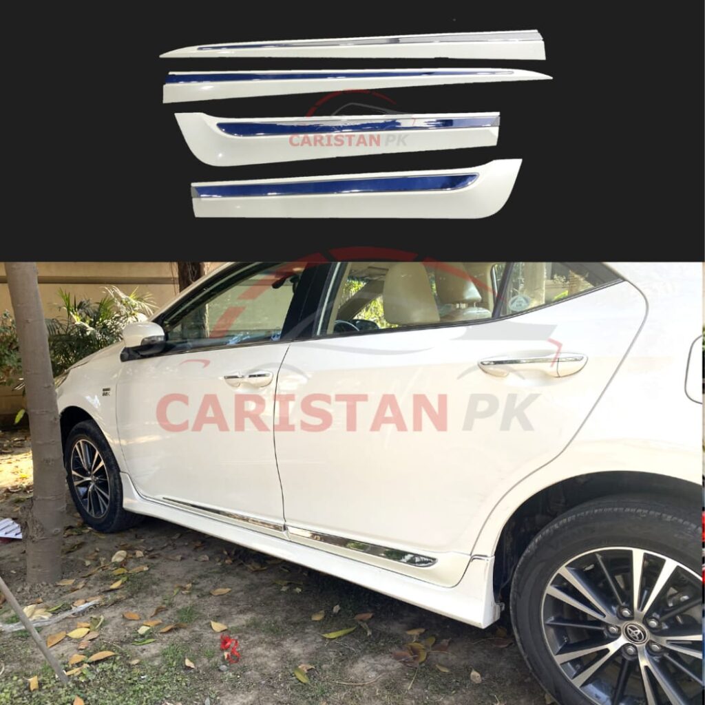 Toyota Corolla Chrome Door Moulding With White Body Plastic 2014-24