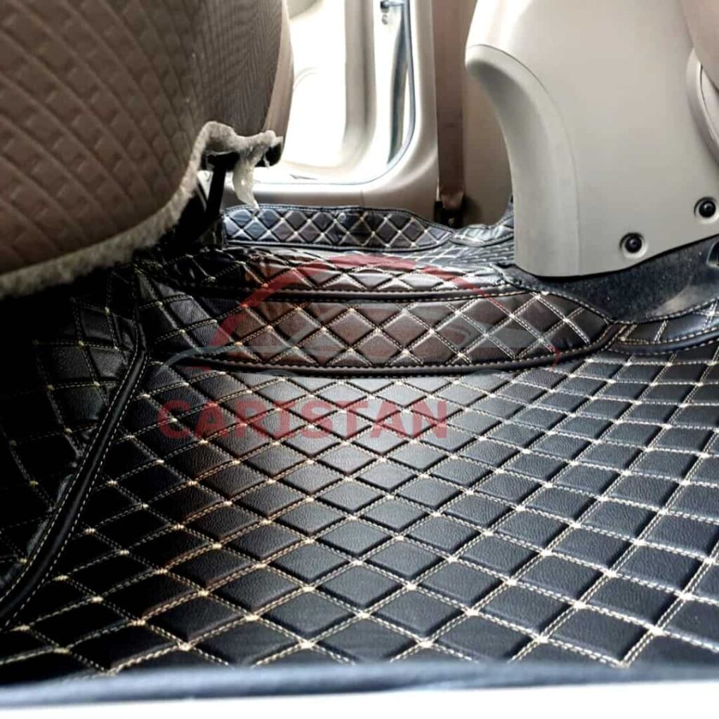 Honda City 7D Floor Mats Black With Beige Stitch 2009-21 3
