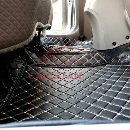 Honda City 7D Floor Mats Black With Beige Stitch 2009-21 3