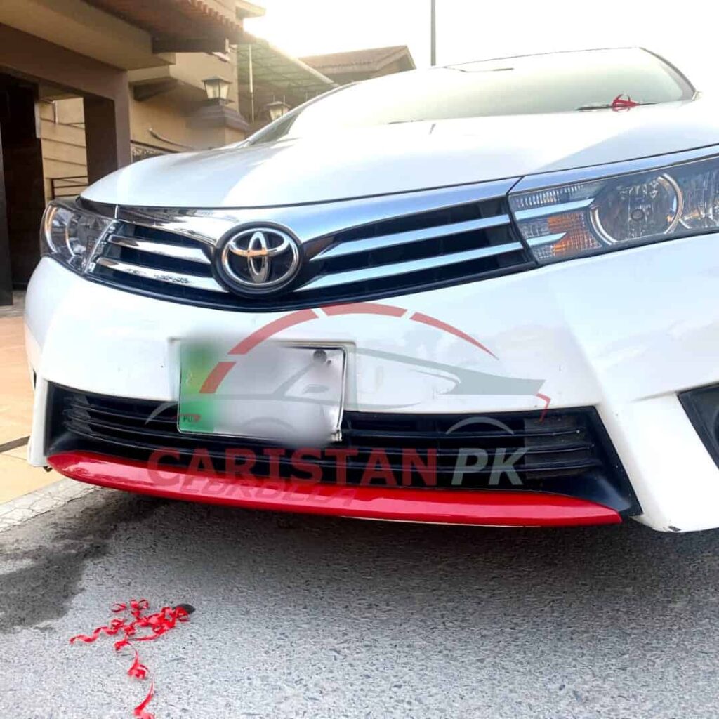 Toyota Corolla Bumper Lower Lip Red Moulding Set 2014-16 2