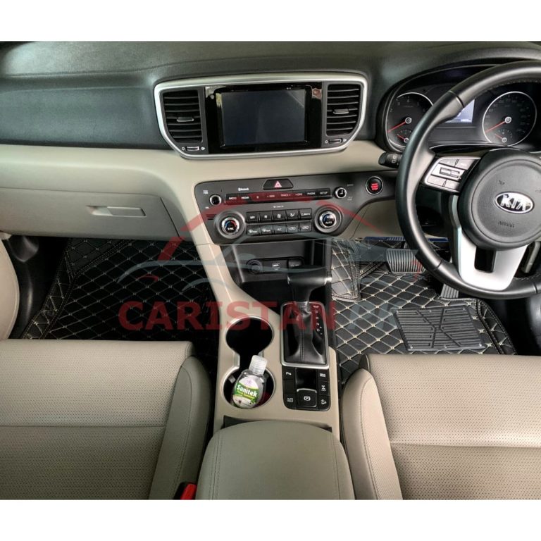 KIA Sportage 7D Floor Mats Black With Beige Stitch 4