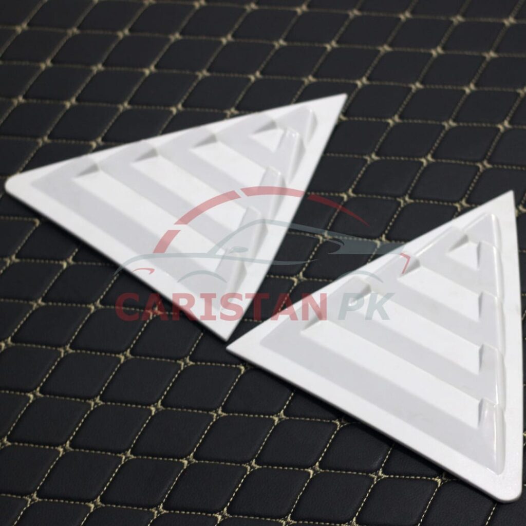 Toyota Corolla Quarter Glass Evo Louver Cover Vent Set White 2014-24 1