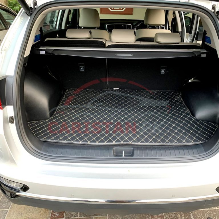 KIA Sportage 7D Trunk Protection Mat Black With Beige Stitch 3