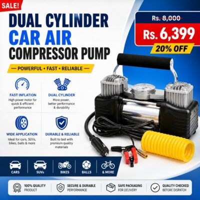 Dual Cylinder Car Air Compressor Pump