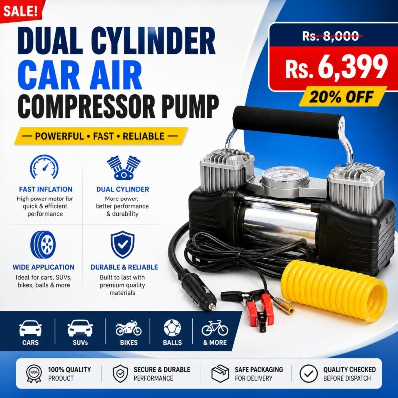 Dual Cylinder Car Air Compressor Pump