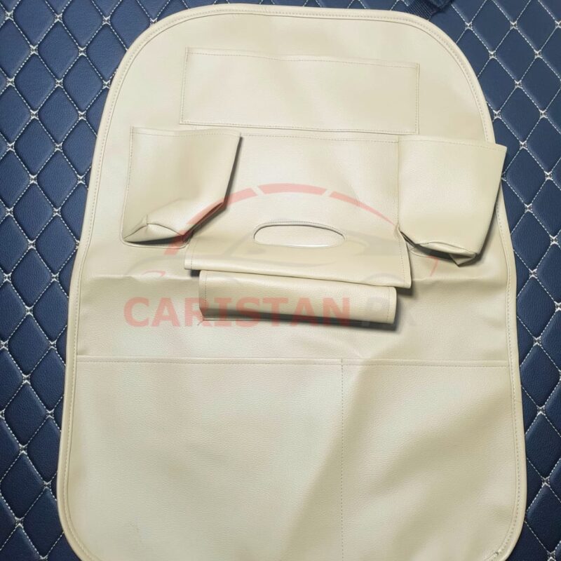 Car Back Seat Organizer Beige Premium Quality 2