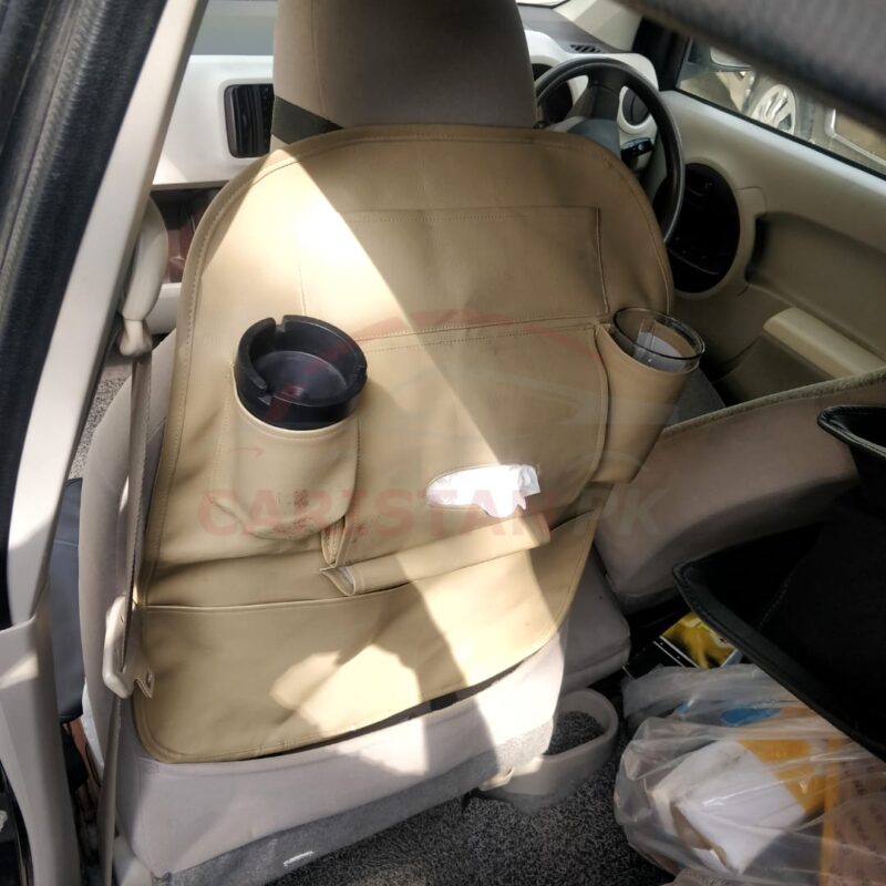 Car Back Seat Organizer Beige Premium Quality