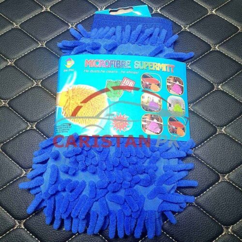 Car Cleaning Microfiber Wash Mitt Glove Blue 1