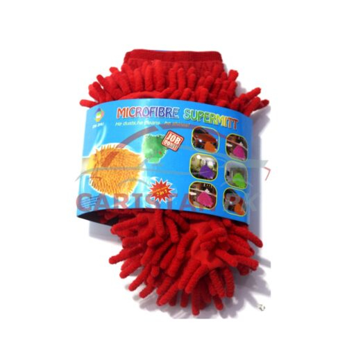 Car Cleaning Microfiber Wash Mitt Glove Red