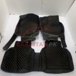 Honda City 7D Floor Mats Black With Beige Stitch 2009-21 5
