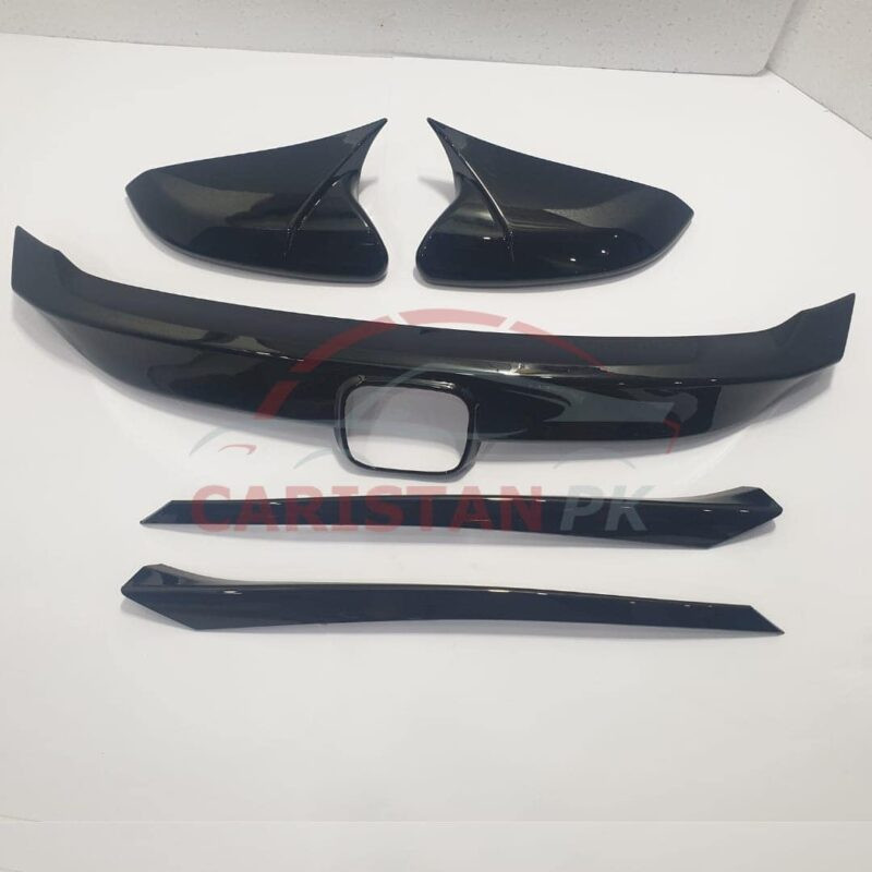 Honda Civic Batman Style Complete Gloss Black Kit 2016-21 1