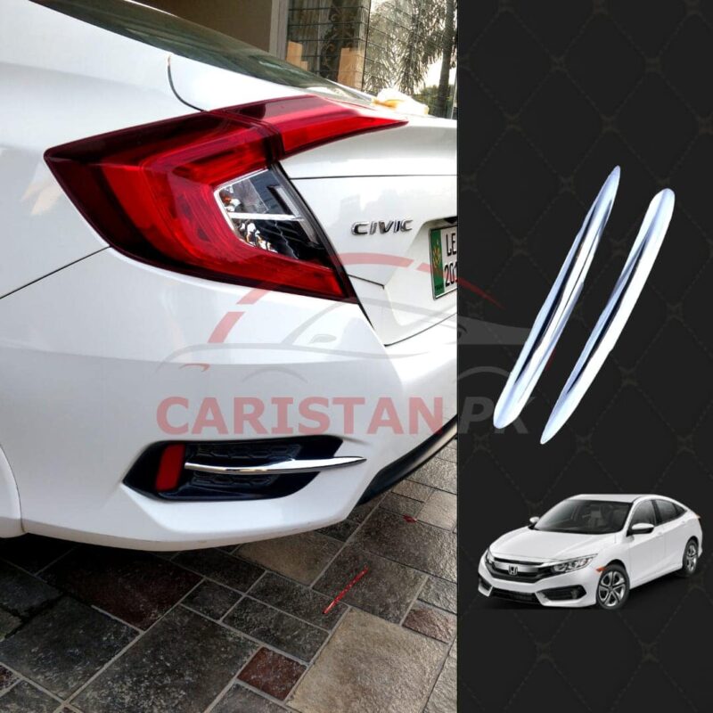 Honda Civic Rear Half Chrome Reflector Trim 2016-21 Honda Civic Rear Half Chrome Reflector Trim 2016-21