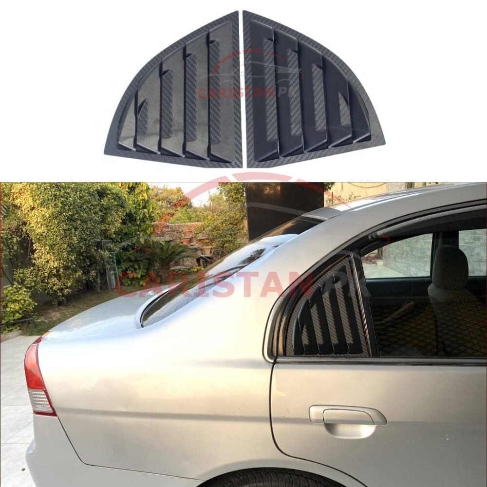 Honda Civic Window Quarter Glass Evo Louver Cover Vent Set 2001-05 Honda Civic Window Quarter Glass Evo Louver Cover Vent Set 2001-05