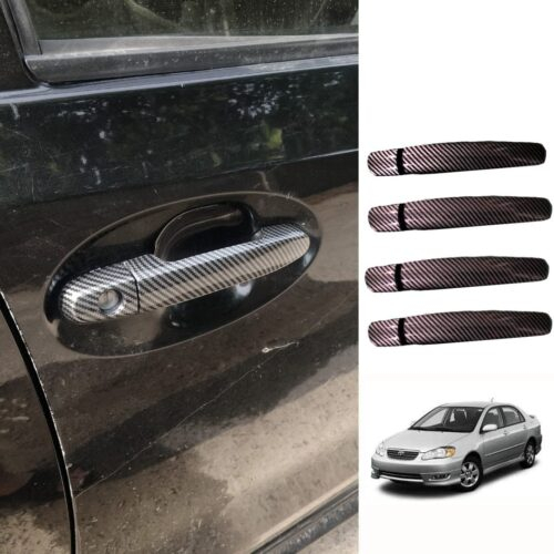Toyota Corolla Black Carbon Fiber Handle Cover 2002-08