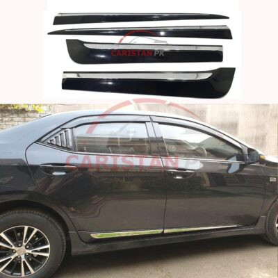 Toyota Corolla Chrome Door Moulding With Black Body Plastic 2014-26