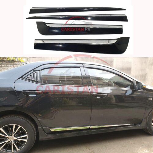 Toyota Corolla Chrome Door Moulding With Black Body Plastic 2014-26