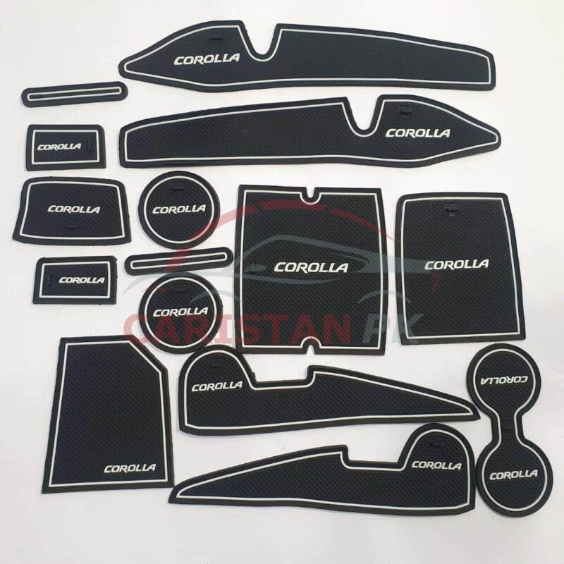 Toyota Corolla PVC Non-Slip Interior Protection Mats White 2014-26 Model 1