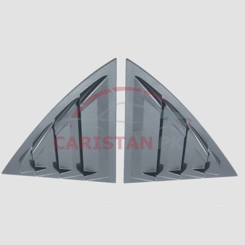 Toyota Corolla Quarter Glass Evo Louver Cover Vent Set Black 2014-26 4