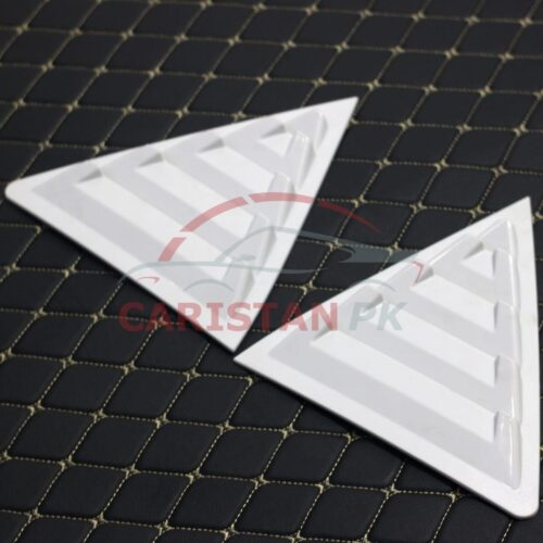 Toyota Corolla Quarter Glass Evo Louver Cover Vent Set White 2014-26 1