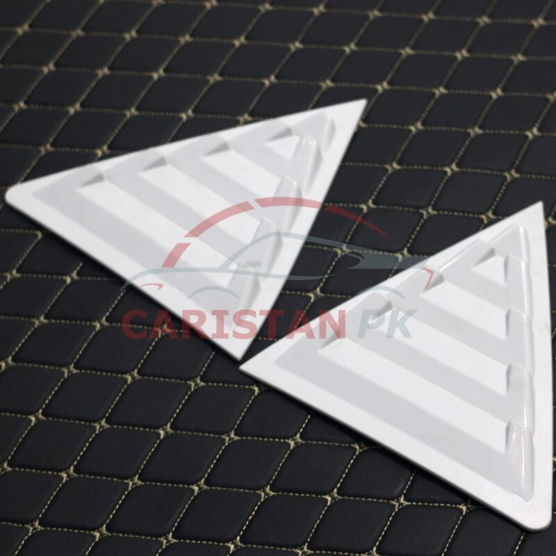 Toyota Corolla Quarter Glass Evo Louver Cover Vent Set White 2014-26 1