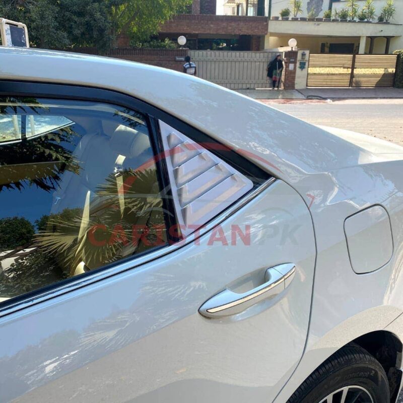 Toyota Corolla Quarter Glass Evo Louver Cover Vent Set White 2014-26 3