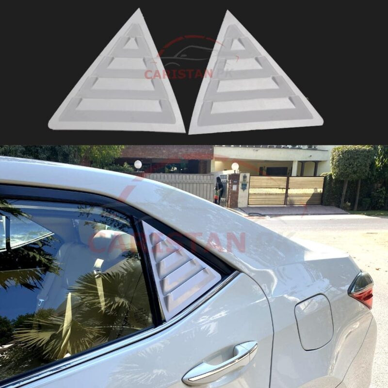 Toyota Corolla Quarter Glass Evo Louver Cover Vent Set White 2014-26
