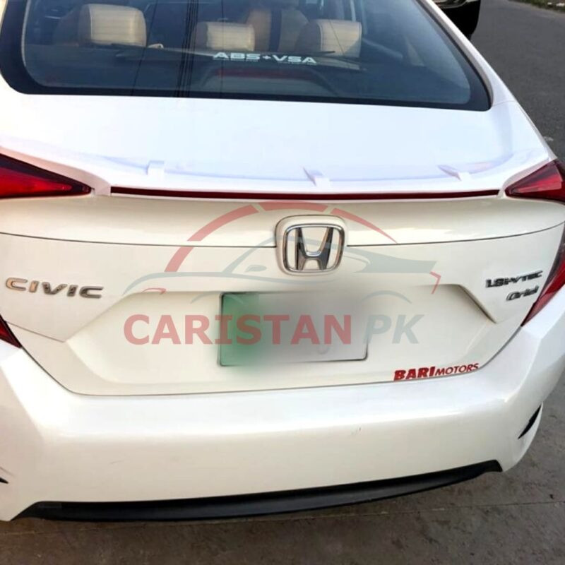 Unpainted ABS Plastic Honda Civic Trunk Spoiler With LED Light 2016-21 3