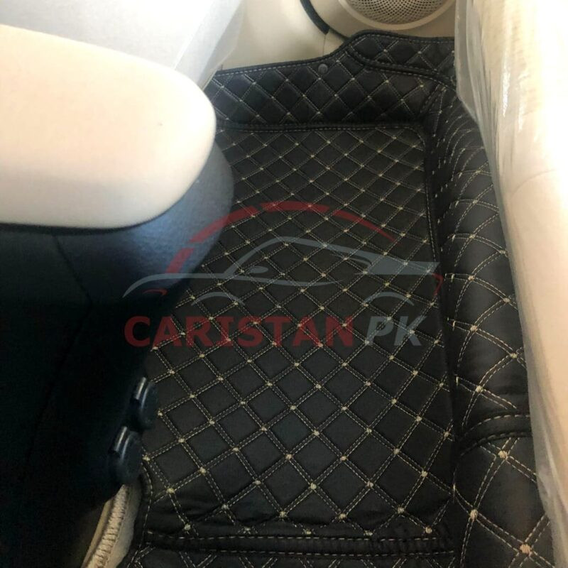Toyota Yaris 7D Floor Mats Black With Beige Stitch 4