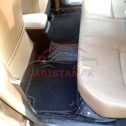 Toyota Corolla 9D Floor Mats Black With Beige Stitch 2014-24 1