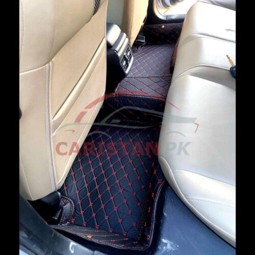 Honda Civic 7D Floor Mats Black With Red Stitch 2016-21 3