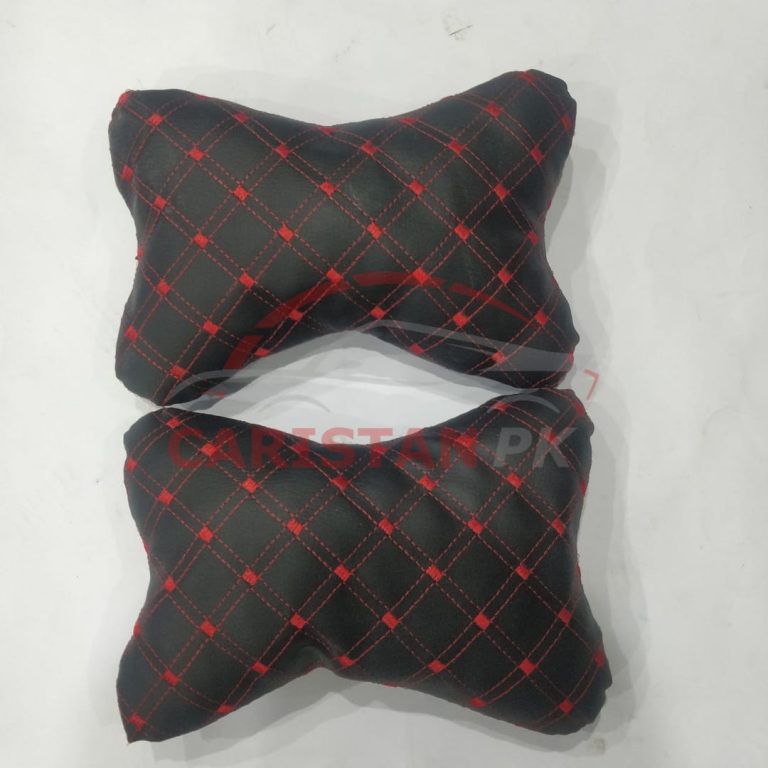 Black & Red Diamond Stitch Neck Rest Pillow 1