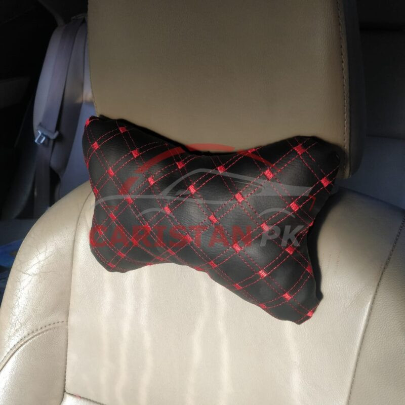 Black & Red Diamond Stitch Neck Rest Pillow Black & Red Diamond Stitch Neck Rest Pillow