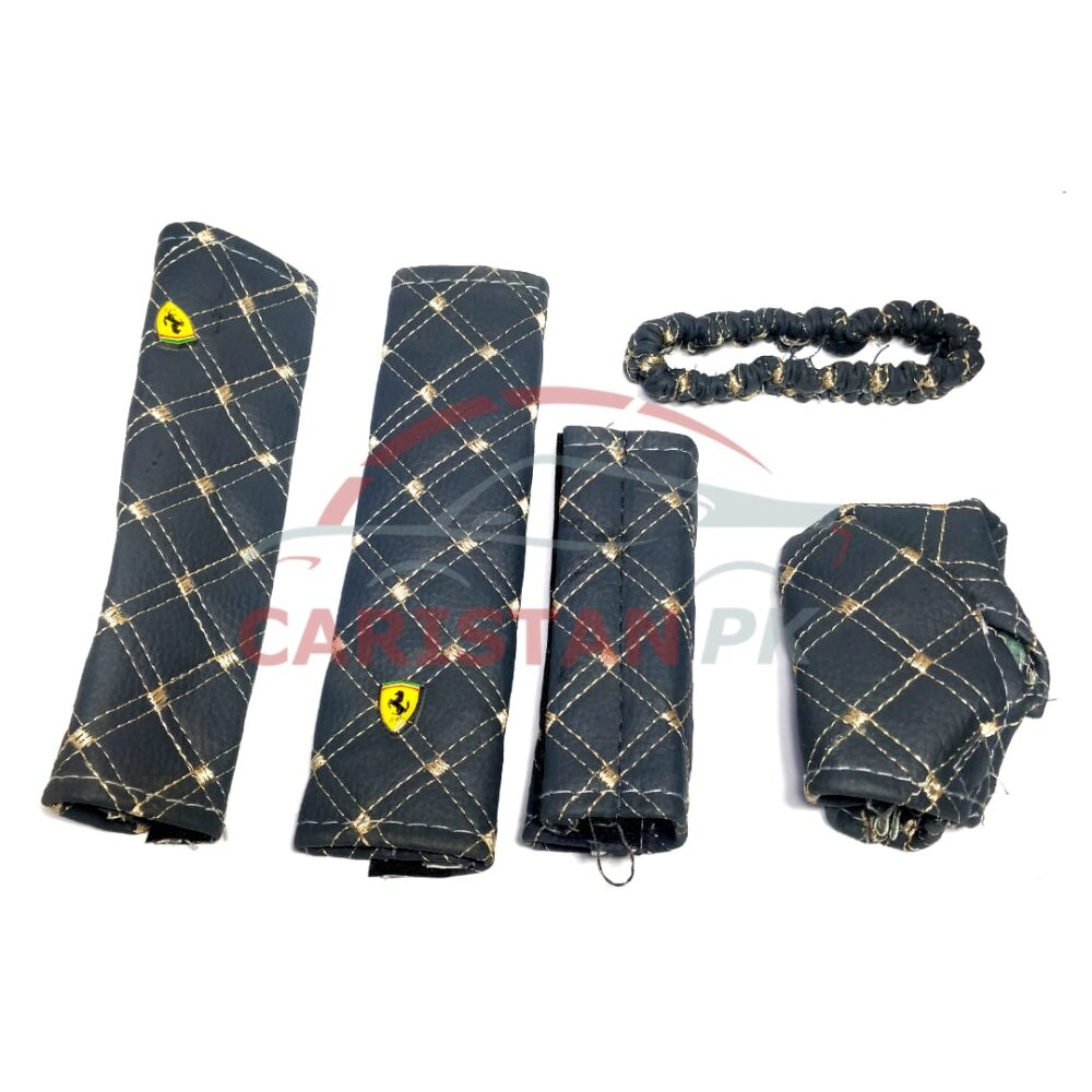 Car Interior Dressing Kit Black With Beige Stitch