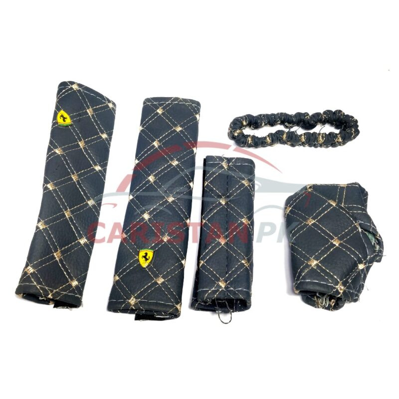 Car Interior Dressing Kit Black With Beige Stitch