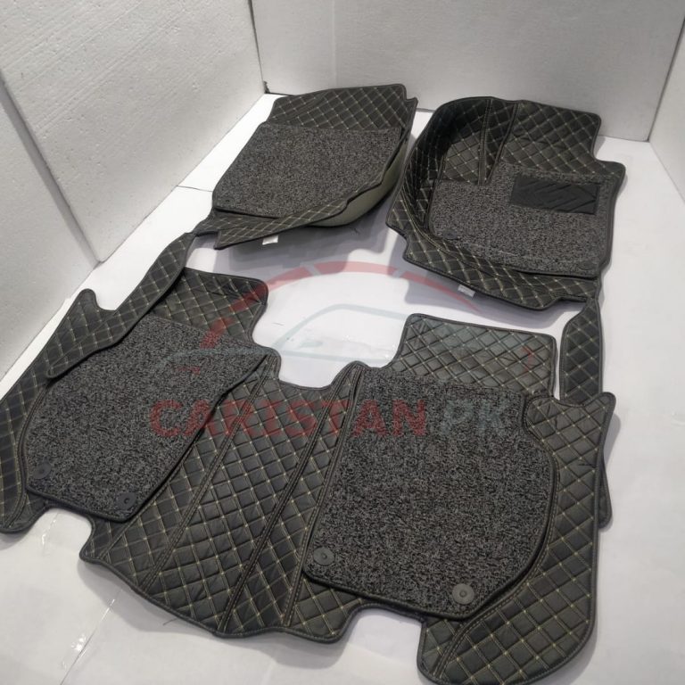 Honda Vezel 9D Premium Floor Mats Black With Beige Stitch 5