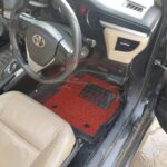 Toyota Corolla 9D Floor Mats Black With Red Grass 2014-26 1