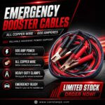 Emergency Booster Cables All Copper Wire 600 Amperes