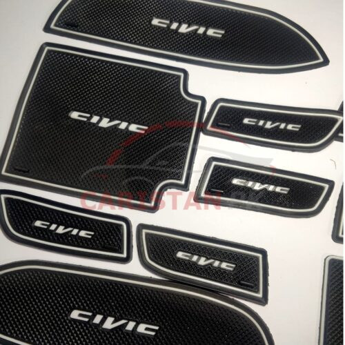 Honda Civic Rebirth Non Slip Interior Protection Mats White 3
