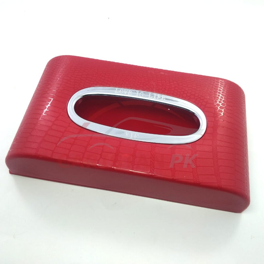 Carbon Fiber Car Tissue Box Red 1