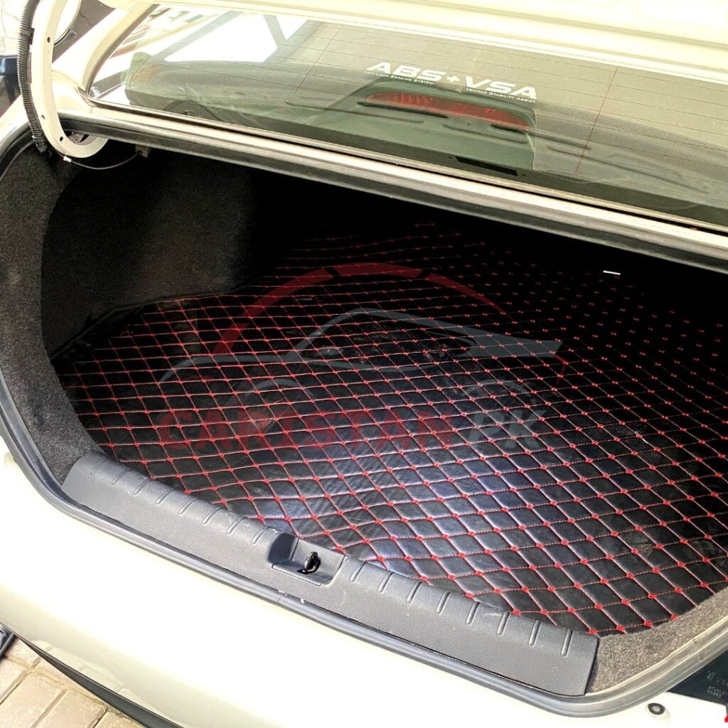 Honda Civic 7D Trunk Protection Mat Black With Red Stitch 2016-21 1